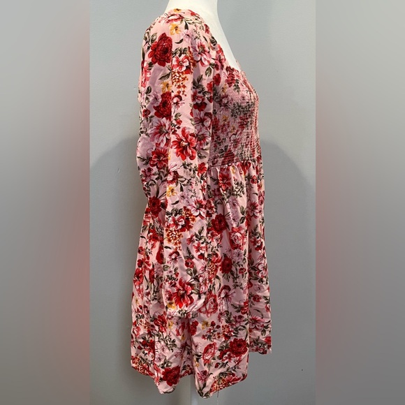 Floral Pink Smocked Dress - Picture 9 of 14